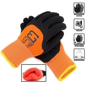 Better Grip Safety Winter Insulated Double Lining Rubber Coated Work Gloves