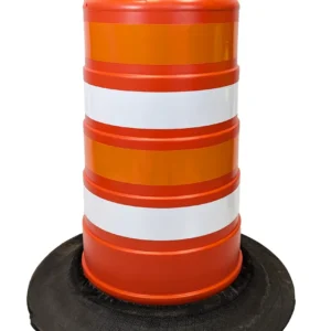 Traffic Drum with 4" EG Stripes and Rubber Base